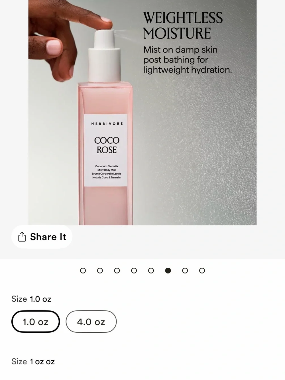 Herbivore Botanicals Coco Rose Facial Oil - Pale Pink & White